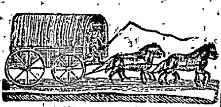 Simple drawing of a stage wagon from a late-eighteenth-century newspaper advertisement.