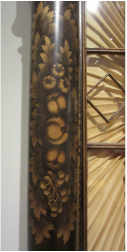 Photograph of stenciled details on the secretary-bookcase.