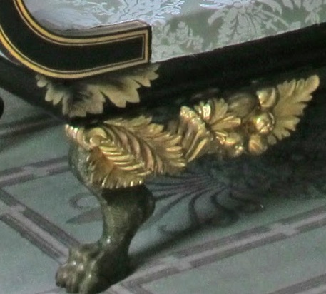 Photograph of a detail of the Morris-Jumel sofa.