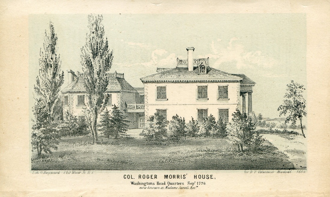 Lithograph of the Morris-Jumel Mansion in 1854.