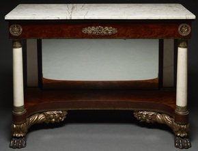 Photograph of an American Empire pier table. K. Dallas Museum of Art, 1985.B.43.