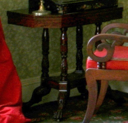 Photograph of a card table at the Morris-Jumel Mansion.
