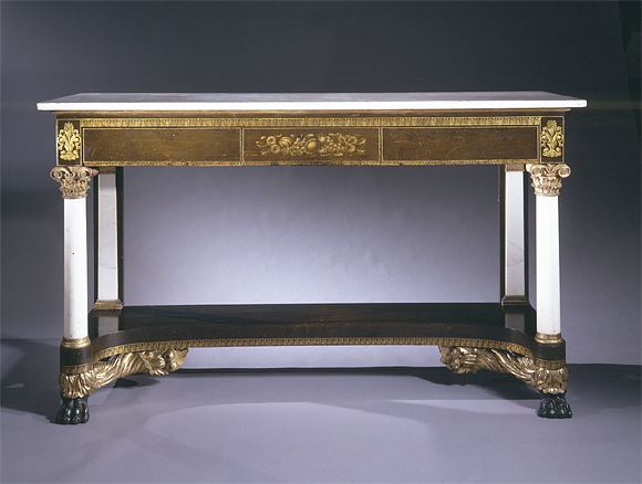 Photograph of an American Empire table. H. Carswell Rush Berlin, Inc., New York City, as of March 2016.