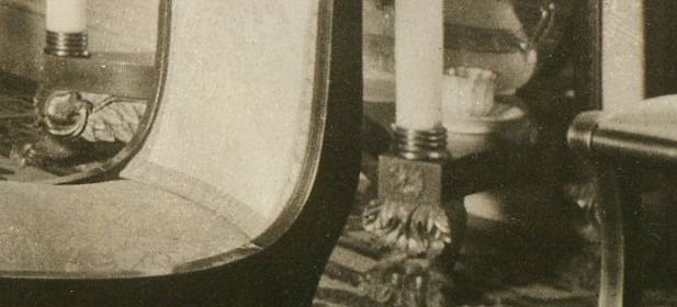 Detail of a pier table at the Morris-Jumel Mansion in and archival photograph.