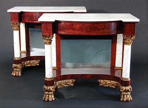 A pair of pier tables probably owned by Eliza Jumel. 