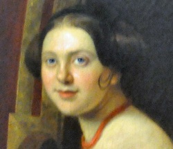 Detail of an oil painting showing Eliza Jumel's niece and namesake as a young woman.