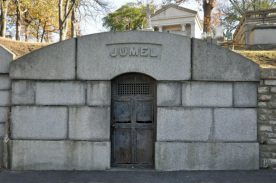 Photograph of the Jumel crypt at Trinity Church's uptown cemetery in New York City.