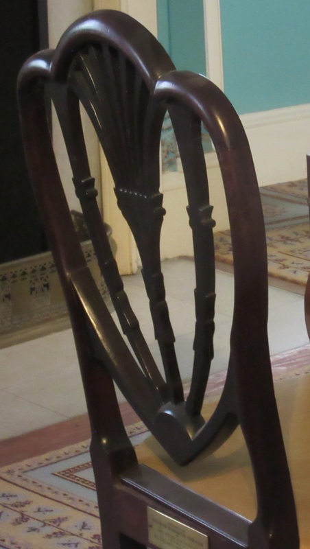 Detail of a chair at the Morris-Jumel Mansion.