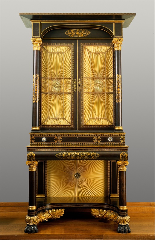 Photograph of a secretary-bookcase at the Metropolitan Museum of Art